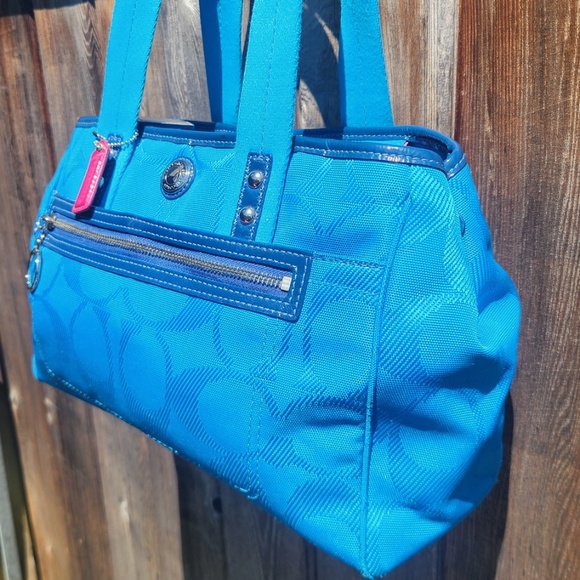 Bright Blue Coach Purse - Picture 3 of 16